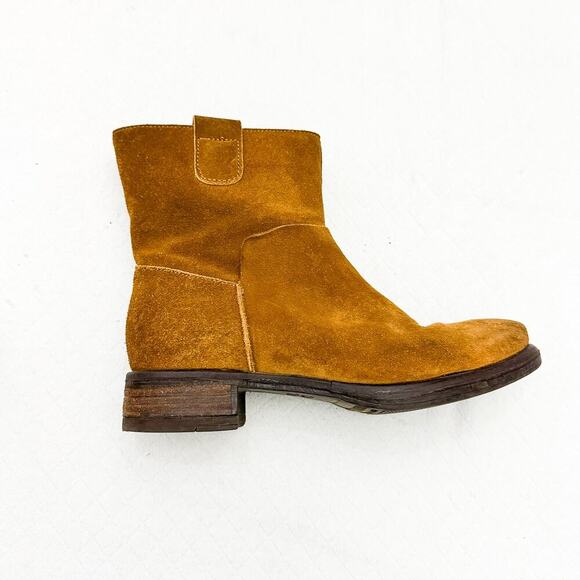 Coque Terra Brown Suede Leather Ankle Boot Round Toe Size 37 - Picture 3 of 5